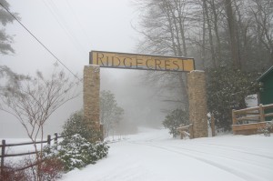 Ridgecrest Front Gate in Snow